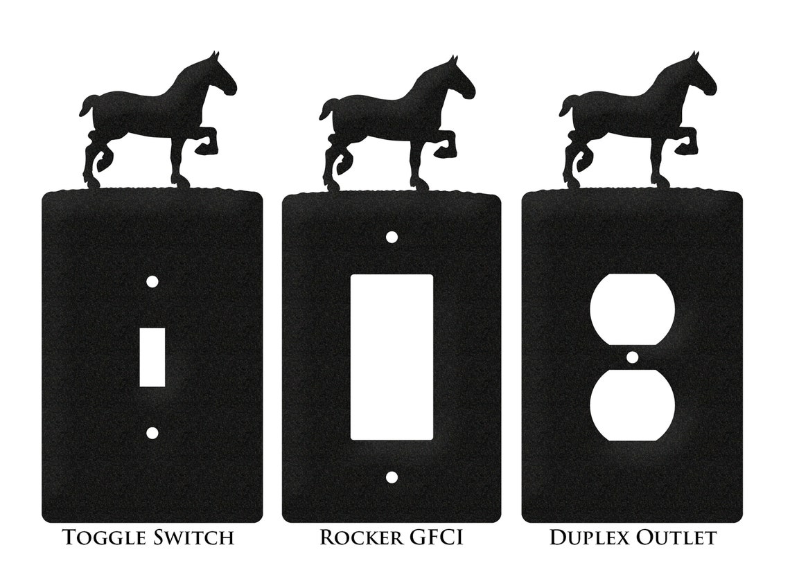 Draft Horse Light Switch Triple Plate Cover - Etsy