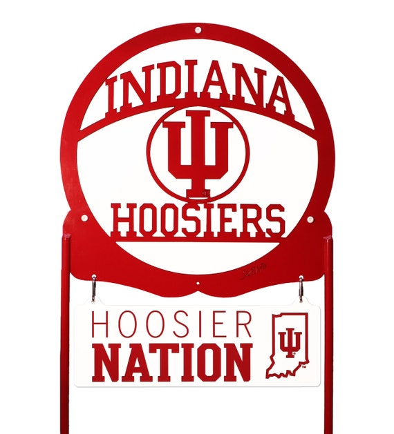 IU サイン sign Indiana Hoosiers Collegiate Logo Metal Yard Sign - Etsy
