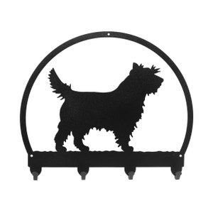 Cairn Terrier Black Metal Key Chain Leash Holder Hanger
