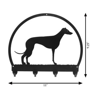 Whippet Black Metal Key Chain Leash Holder Hanger image 2