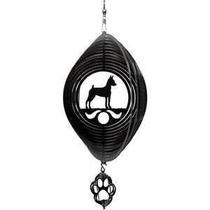 Miniature Pinscher Dog Swirly Metal Wind Spinner