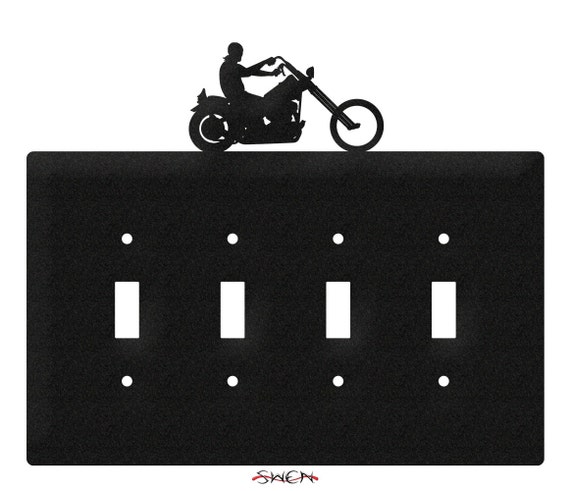 SWEN Products MOTORCYCLE EASY RIDER Black Metal Business Card Holder