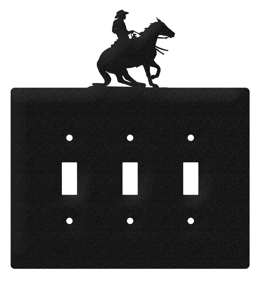 Reining Horse Cowboy Horse Light Switch Triple Plate Cover - Etsy