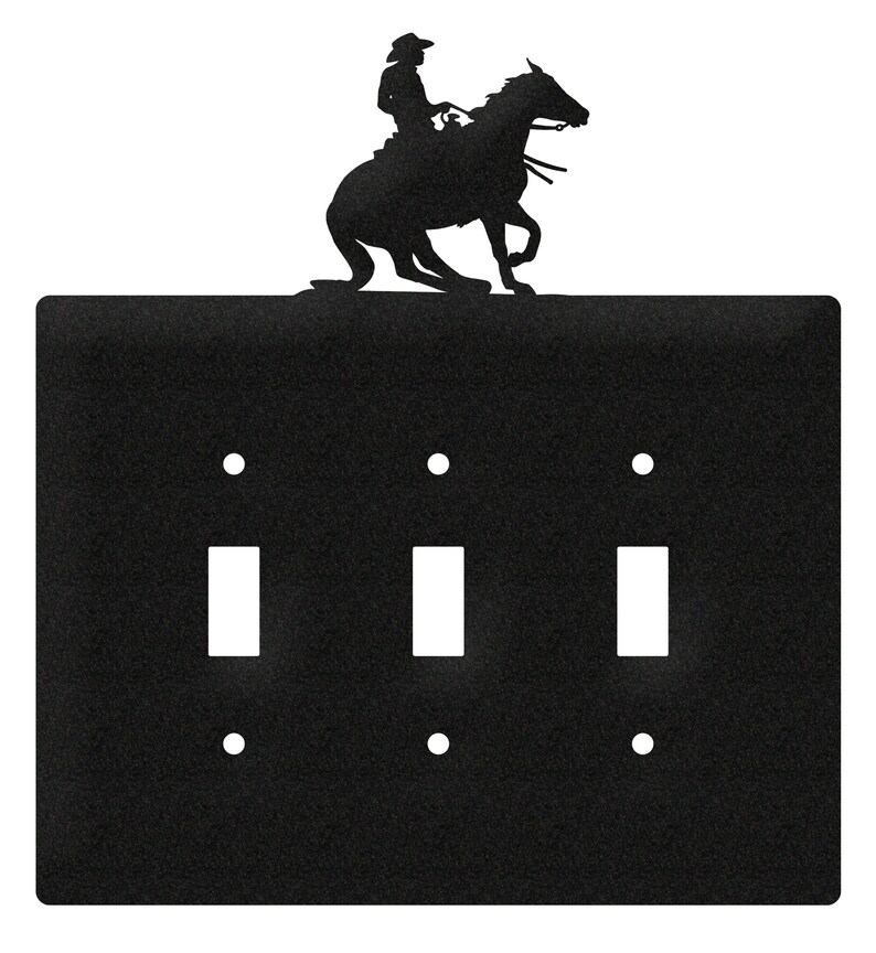 Reining Horse Cowboy Horse Light Switch Triple Plate Cover Etsy