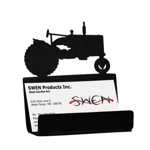 Red Tractor Metal Business Card Holder