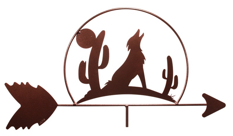 Roping Cowboy & Cactus Silhouette Steel Weathervane main image 1