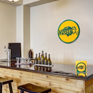 Hand Made North Dakota State University NDSU Bison Scenic Art Wall Design