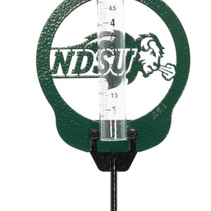 Hand Made North Dakota State University NDSU Bison Green Rain Gauge