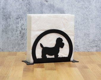 Dandie Dinmont Dog Metal Letter Napkin Card Holder