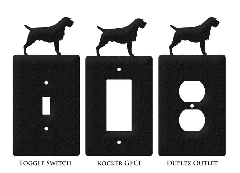 Wirehaired Pointing Griffon Dog Double Plate Covers image 4