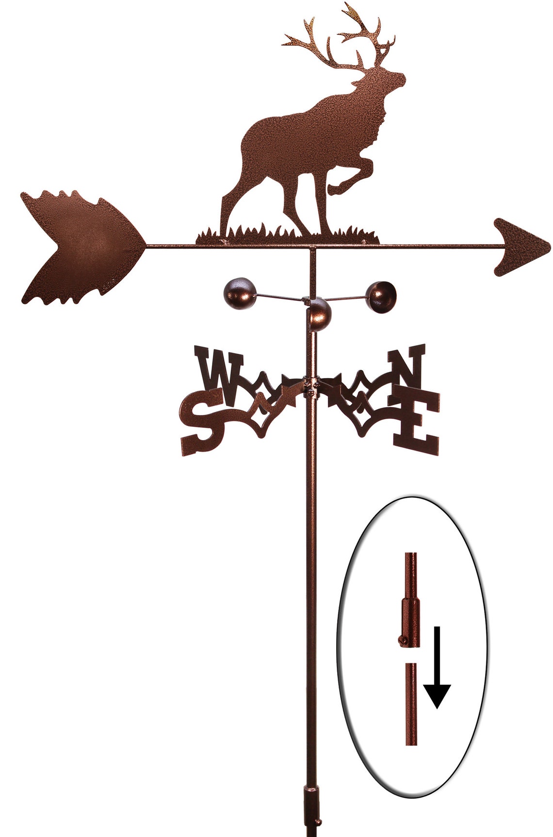 Caribou Silhouette Steel Weathervane main image 1