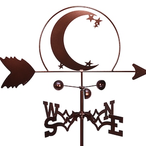 Hand Made Crescent Moon & Star Weathervane NEW
