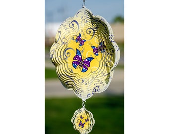 Butterfly Cloud Swirly Metal Wind Spinner