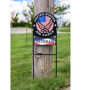 Armed Services US Air Force USAF Military Metal Yard Sign