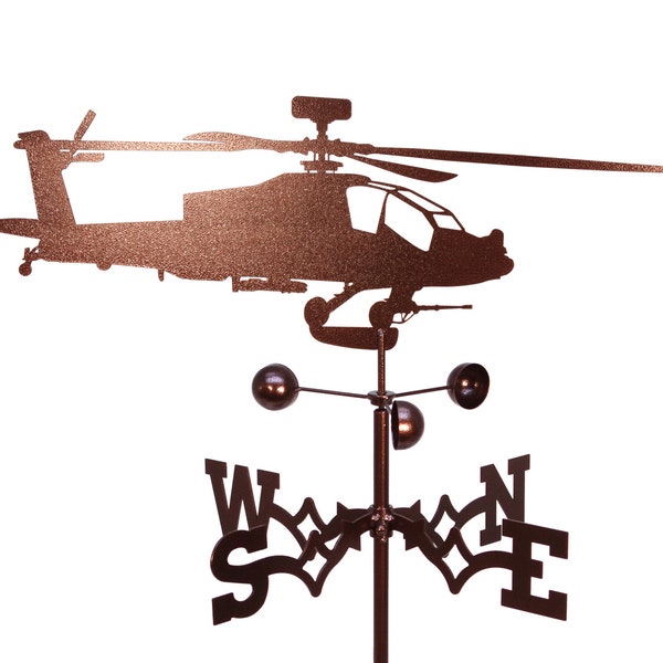 Hand Made APACHE AH-64 Helicopter Weathervane NEW