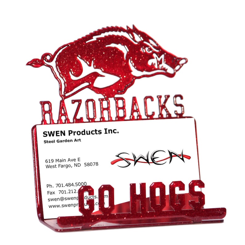 Arkansas Razorbacks Metal Business Card Holder - Etsy