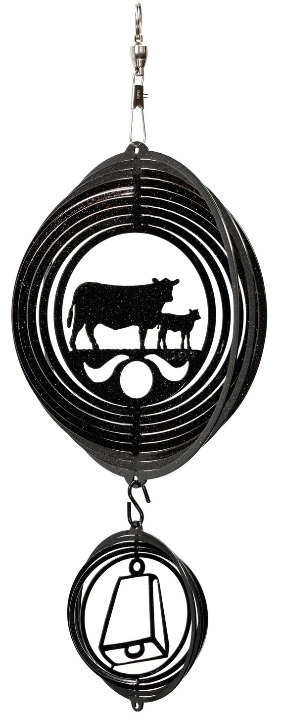 COW /& CALF Circle Swirly Metal Wind Spinner