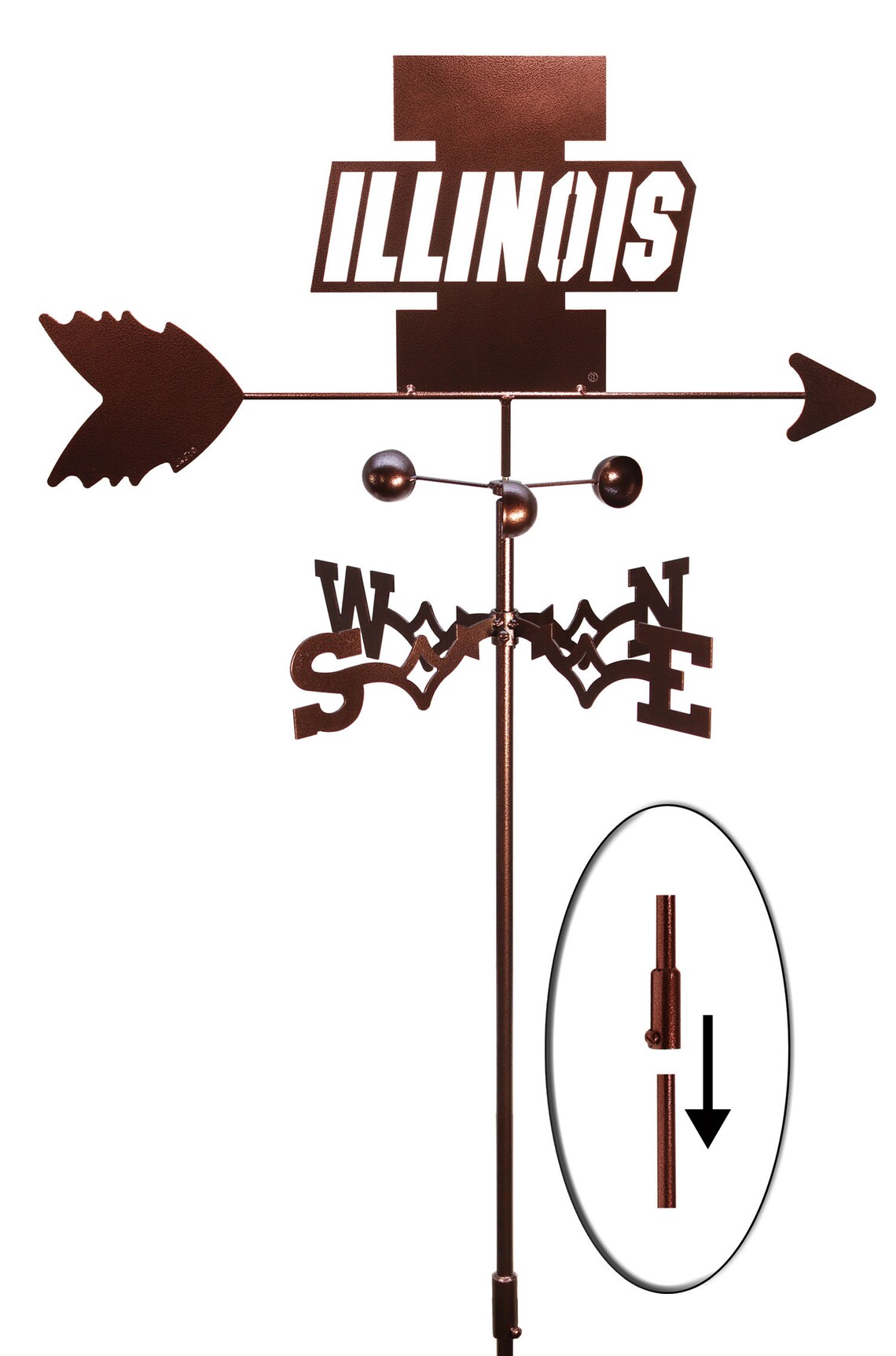 Hand Made Illinois Illini Weathervane New Etsy