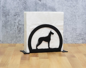 Great Dane Dog Metal Letter Napkin Card Holder