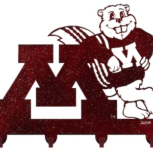 Minnesota MN Gophers Maroon Metal Key Chain Holder Hanger