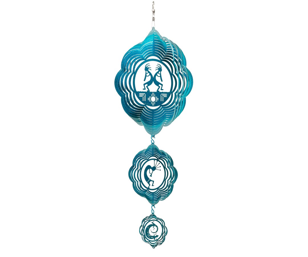 Kokopelli Southwest Swirly Metal Wind Spinner Etsy
