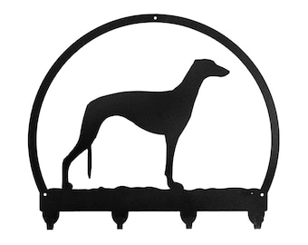 Grey Hound Black Metal Key Chain Leash Holder Hanger
