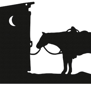 Hand Made Outhouse Cowboy Western Simple Silhouette