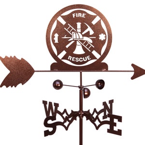 Hand Made Fire Rescue Fighter Weathervane NEW