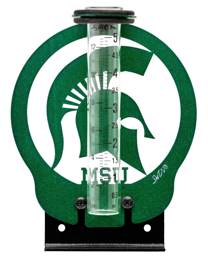 Hand Made Michigan State Spartans Rain Gauge Etsy