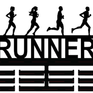 Marathon Runner Steel Medal Ribbon Holder