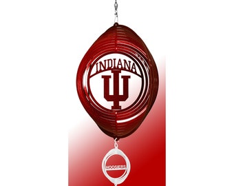 Indiana Hoosiers Red Circle Swirly Metal Wind Spinner
