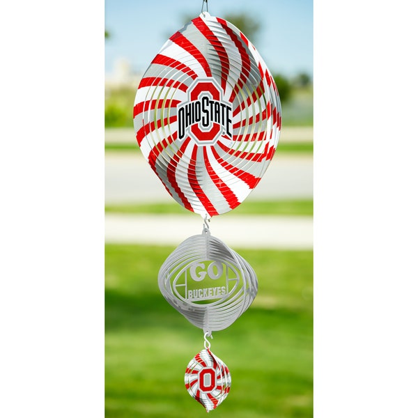 Ohio State Buckeyes Multi Color Swirly Metal Wind Spinner