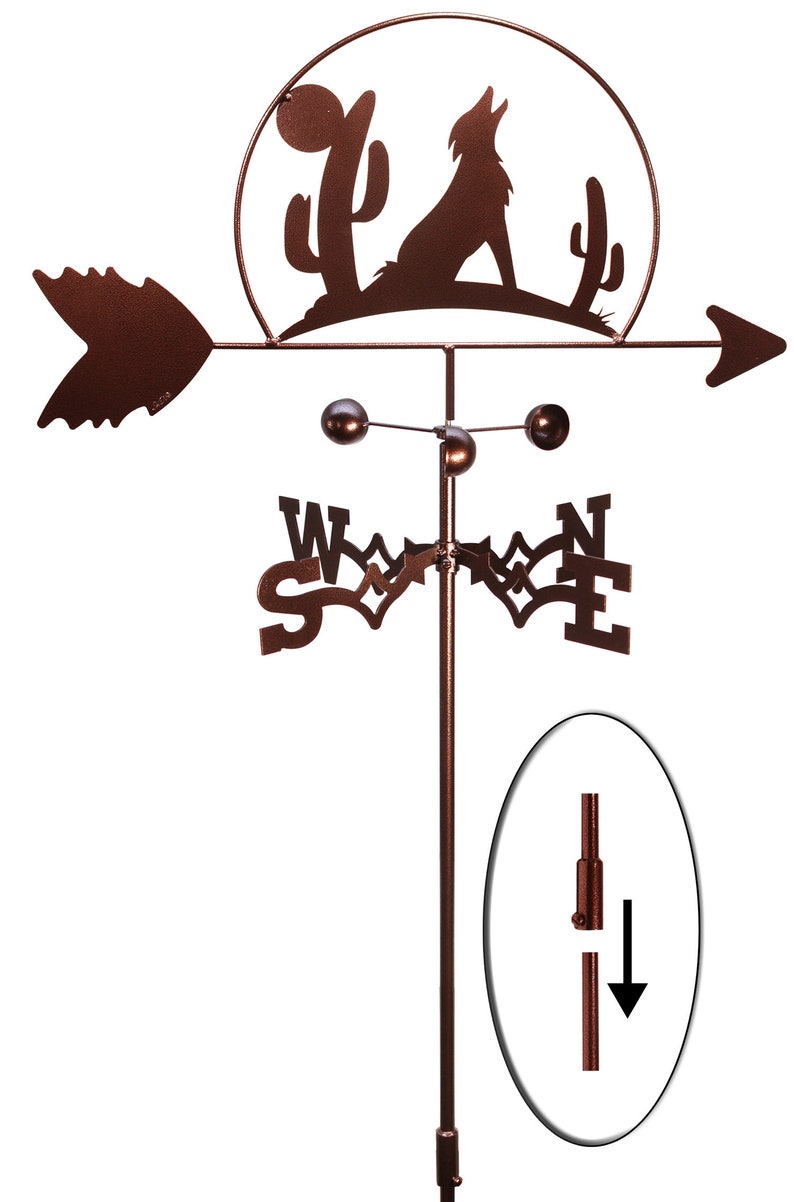 Roping Cowboy & Cactus Silhouette Steel Weathervane main image 0