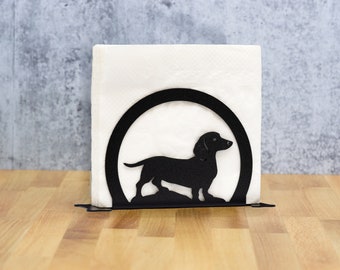 Dachshund Dog Metal Letter Napkin Card Holder