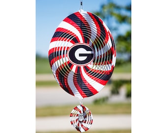 Georgia Bulldogs Multi Color Circle Swirly Metal Wind Spinner