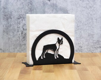 SWEN Products SCHIPPERKE Dog Black Metal Letter Napkin Card Holder 