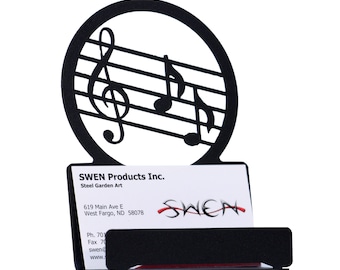 Music Note Metal Business Card Holder