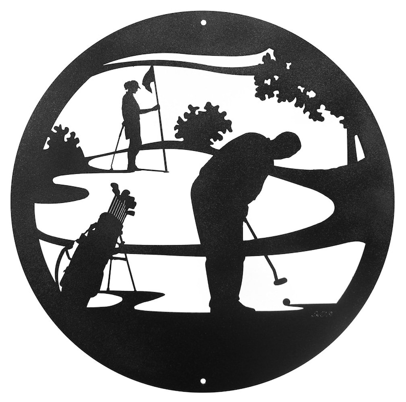 Hand Made Golfer PGA WPGA Golf Art Scenic Art Wall Design Etsy
