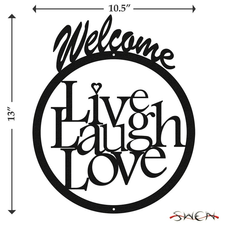 Live Laugh Love Black Metal Sign Etsy