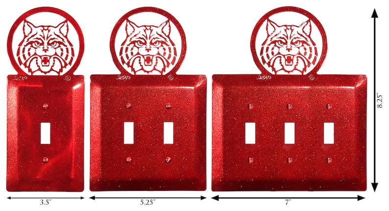 Arizona Wildcats Red Light Switch Triple Plate Cover
