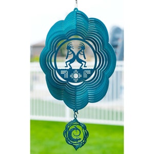 Kokopelli Southwest Swirly Metal Wind Spinner