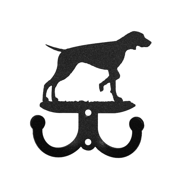 Vizsla Dog 2 Hook Black Metal Key Chain Leash Holder Hanger