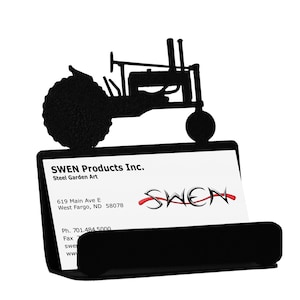 Green Tractor Metal Business Card Holder