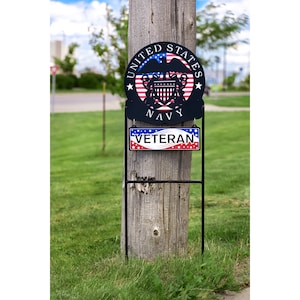 Armed Services US Navy Metal Yard Sign