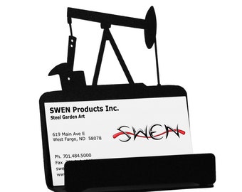 Oil Pump Jack Rig Metal Business Card Holder