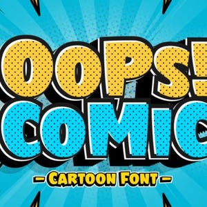Oops Comic Font: Cartoon Display Font for Cricut, Procreate, Canva