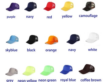 Blank Retro Trucker solid Colors 5 panel Hat DIY or Teucker Bar all colors Ships from US