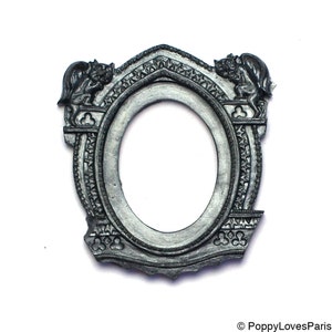 Set of 2 Gothic Gargoyle Open Back Vintage Style Frame 6 Color Choices for Cabochon....39mm x 65mm 30mm x 40mm image 2