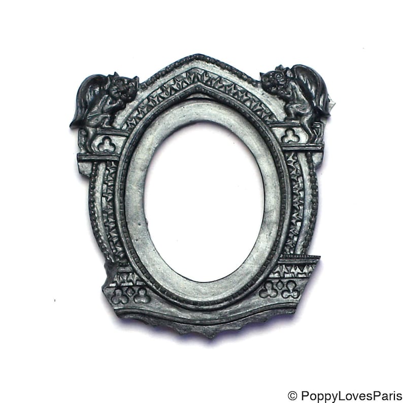 Set of 2 Gothic Gargoyle Open Back Vintage Style Frame 6 Color Choices for Cabochon....39mm x 65mm 30mm x 40mm image 2