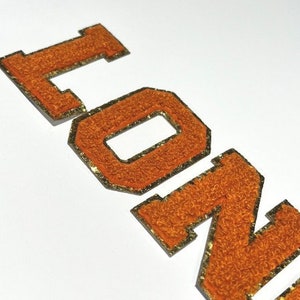 LONGHORNS Burnt Orange Chenille 3M Self Adhesive LetterSet image 3